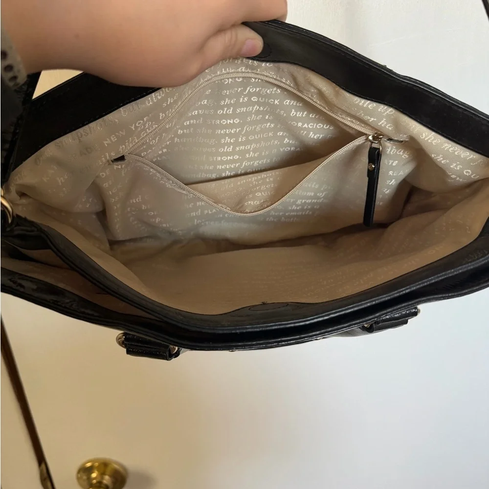 Kate Spade Glossy Black Shoulder Bag